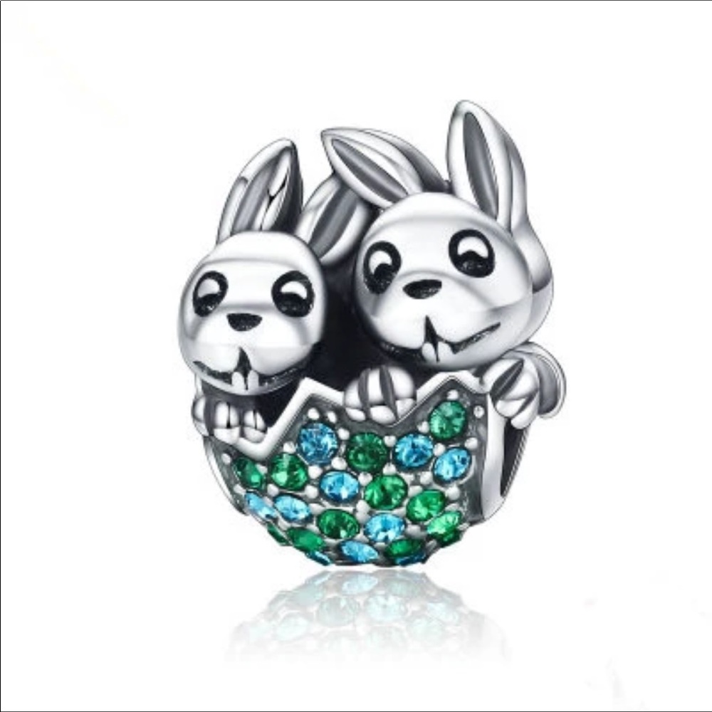 Sterling Silver French Bunnies Fits Pandora New